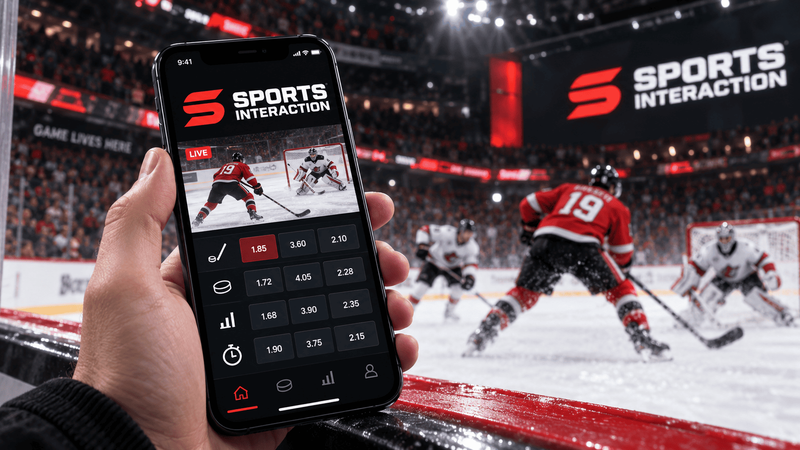 Sports Interaction live hockey betting interface in Canada